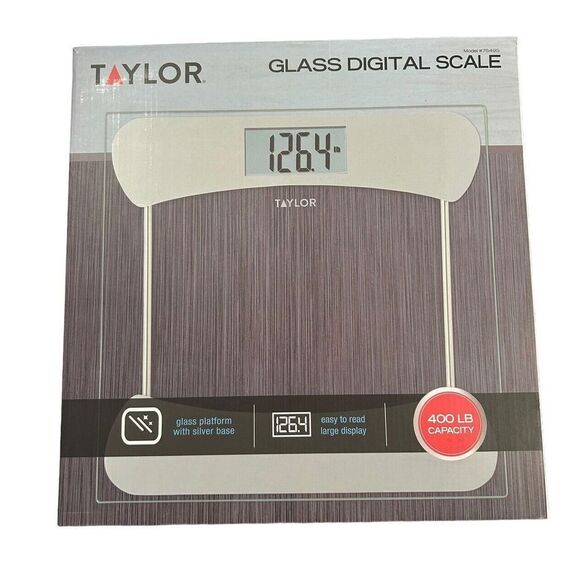Taylor Smart Digital Body Scale Tempered Glass Platform 400 lb Capacity - Picture 1 of 5